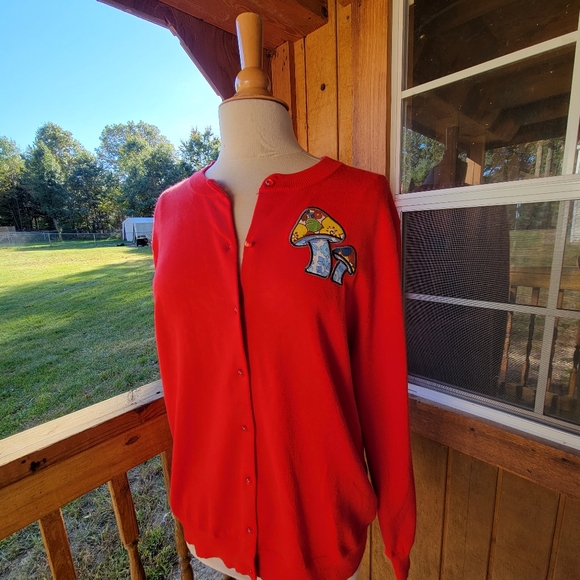 Mushroom cardigan sweater 3x - Picture 2 of 3